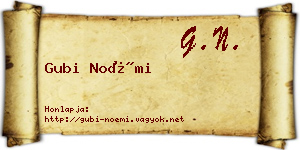 Gubi Noémi névjegykártya